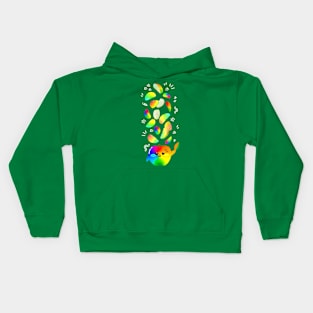 Funny Rainbow Pride Apple Slices. Colorful Fruits Pattern for Apple Lover Kids Hoodie